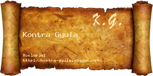 Kontra Gyula névjegykártya